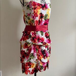 Strapless Floral Dress